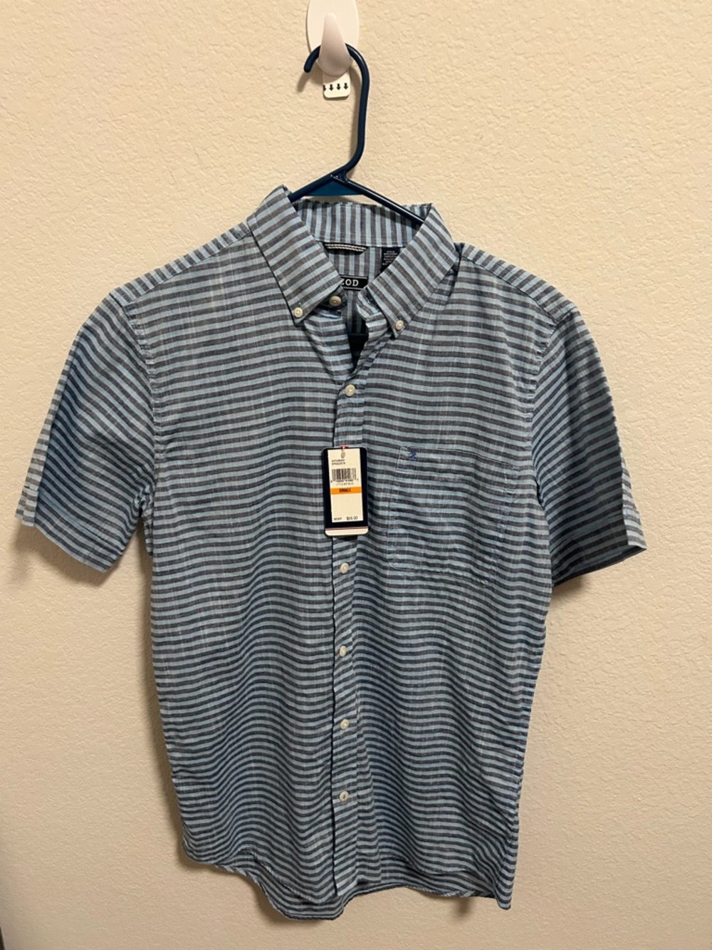 IZOD Striped Men’s Button Down Short Sleeve - NWT